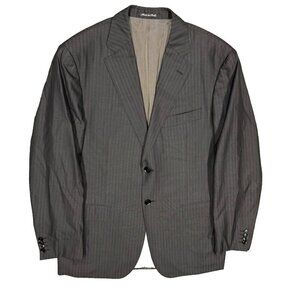 Pal Zileri Blazer Muted Striped Wool Silk Sport Coat Made in Italy Brown 42 R
